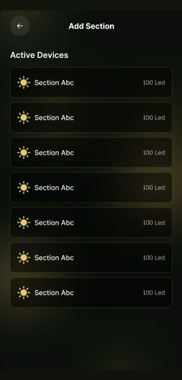 Zeus Smart Lights app zone management screen