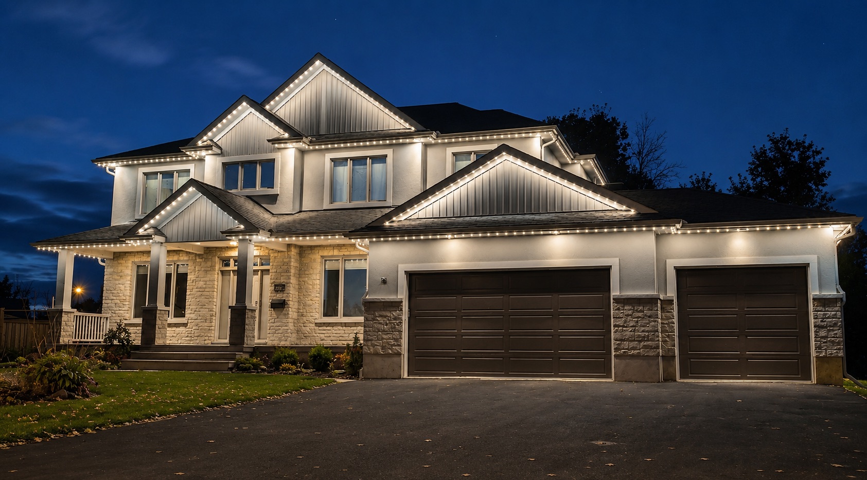 Bright cool white security lighting